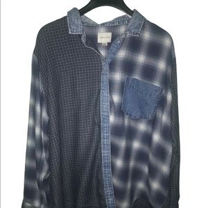 American Eagle Mixed Plaid Button Up Shirt XXL